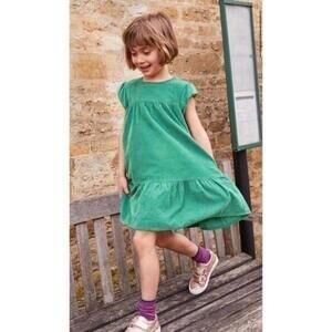 Mini Boden Pretty Cord Dress in Jungle Green girls 3-4